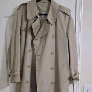 Vintage Aquascutum Men's Beige double breasted  thin trench coat(size L)